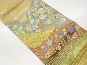 ふくれ織辻が花模様織出し袋帯